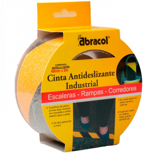 Cinta Antideslizante Amarilla-Negra Abracol